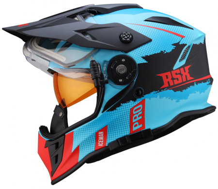 ШЛЕМ dual sport RSX Iceman (H331) Winter (желтые очки)